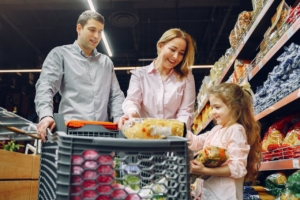 Carrefour supermarché familie shopping